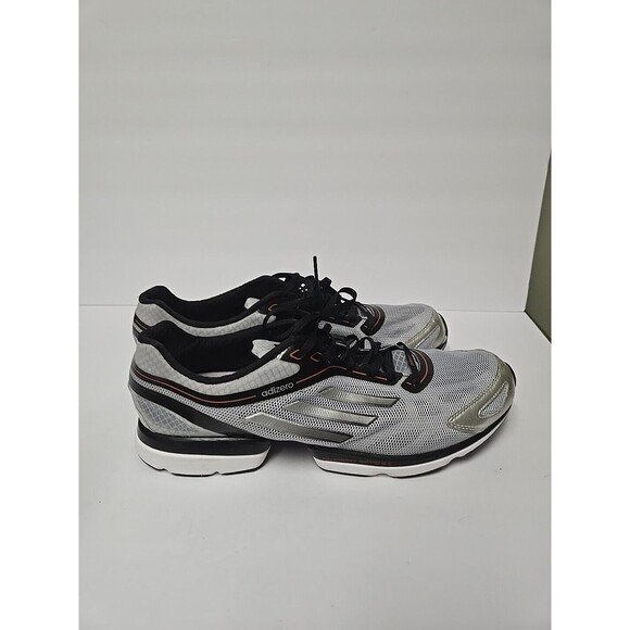 BARELY USED Adidas AdiZero Rush Running Shoes Mens 11 1/2 Silver Black 104860597 main image 5